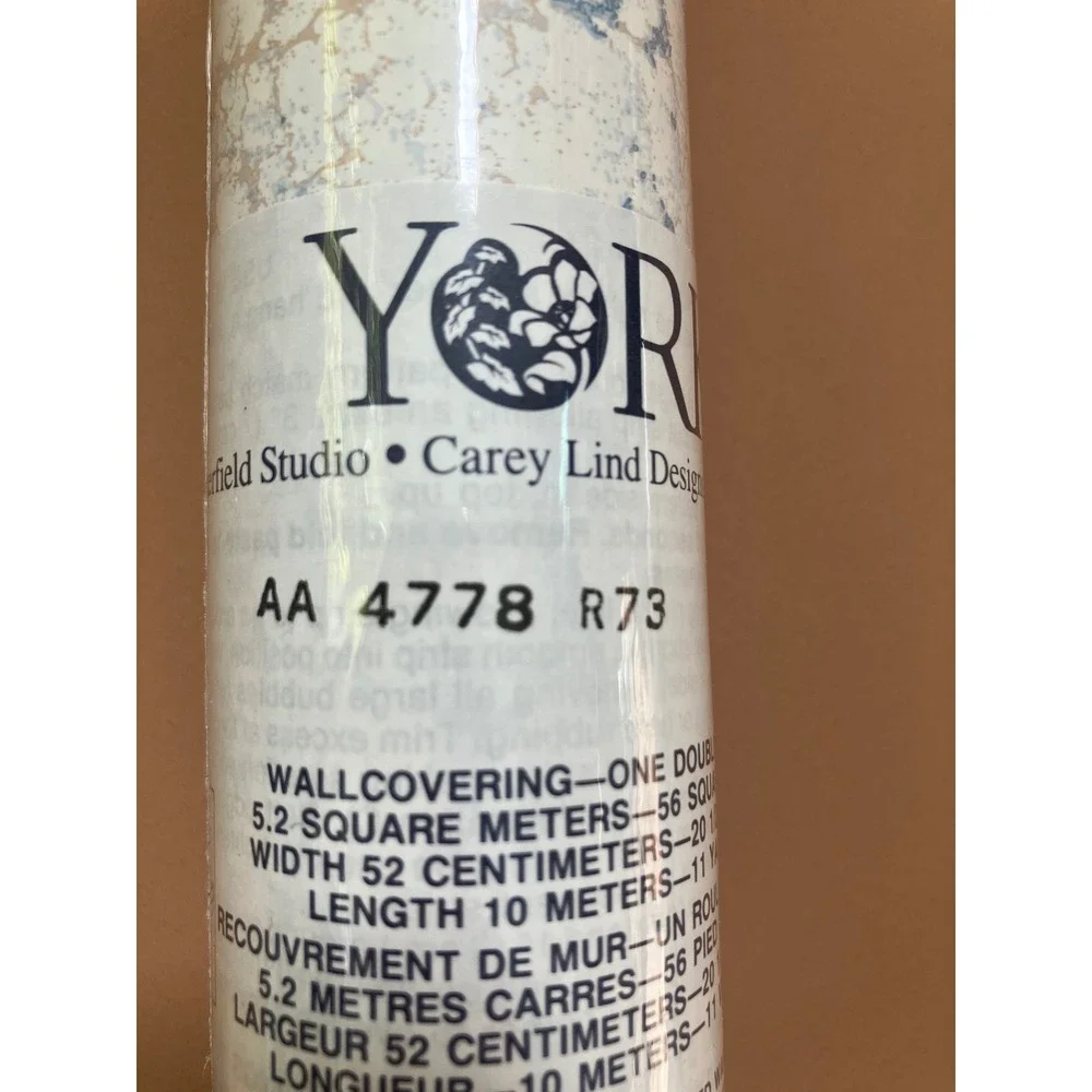 York Wallpaper Double Roll AA 4778 R73 Carey Lind Designs Blue‎ Beige White